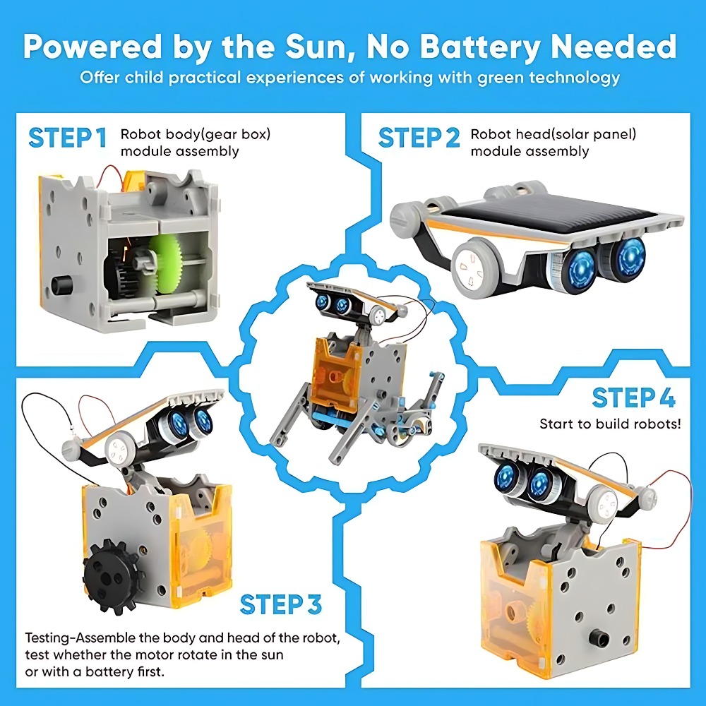 Solar Robot Building Blocks 12 - Science Toys Diy recension och pris